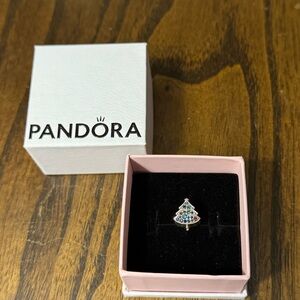Authentic Pandora Sterling Silver Colorful The Magic of Christmas Tree Charm